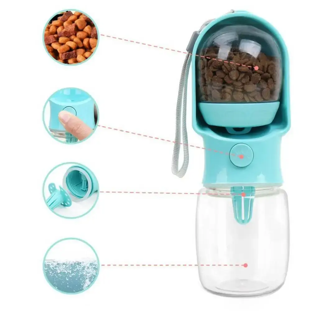 Portable Pet Water & Food Container Set with Collapsible Bowl - Food Grade Material Travel Feeder for Dog Cat Outdoor Activities