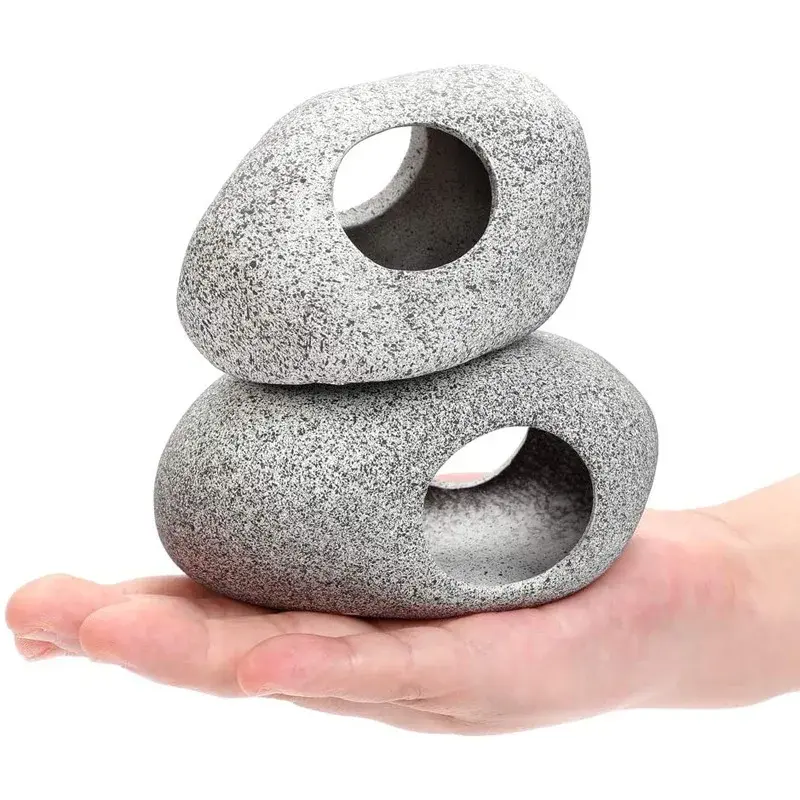 Cichlid Stone Cave Aquarium Fish and Shrimp Hiding House Breeding House Fish Tank Pond Ceramic Decoration Fish Shrimp Breeding