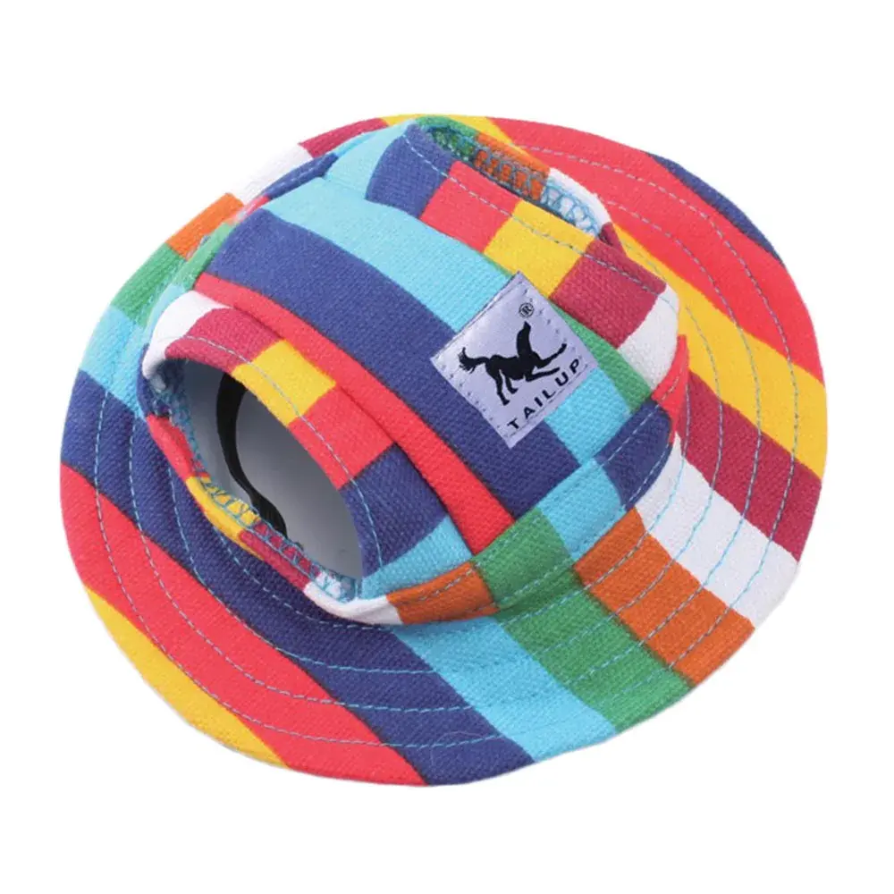 Pet Princess Hat Dog Hat with Ear Holes Adjustable Mesh Breathable Pet Hat for Small Dogs Cats Outdoor Sunhat Pet Supplies