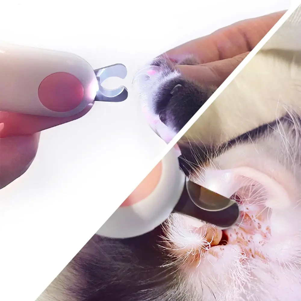 Professional Pet Nail Clipper for Cat LED Light Cat Dog Nail Clipper Cutter Puppy Kitten Claw Care Grooming clearing tools