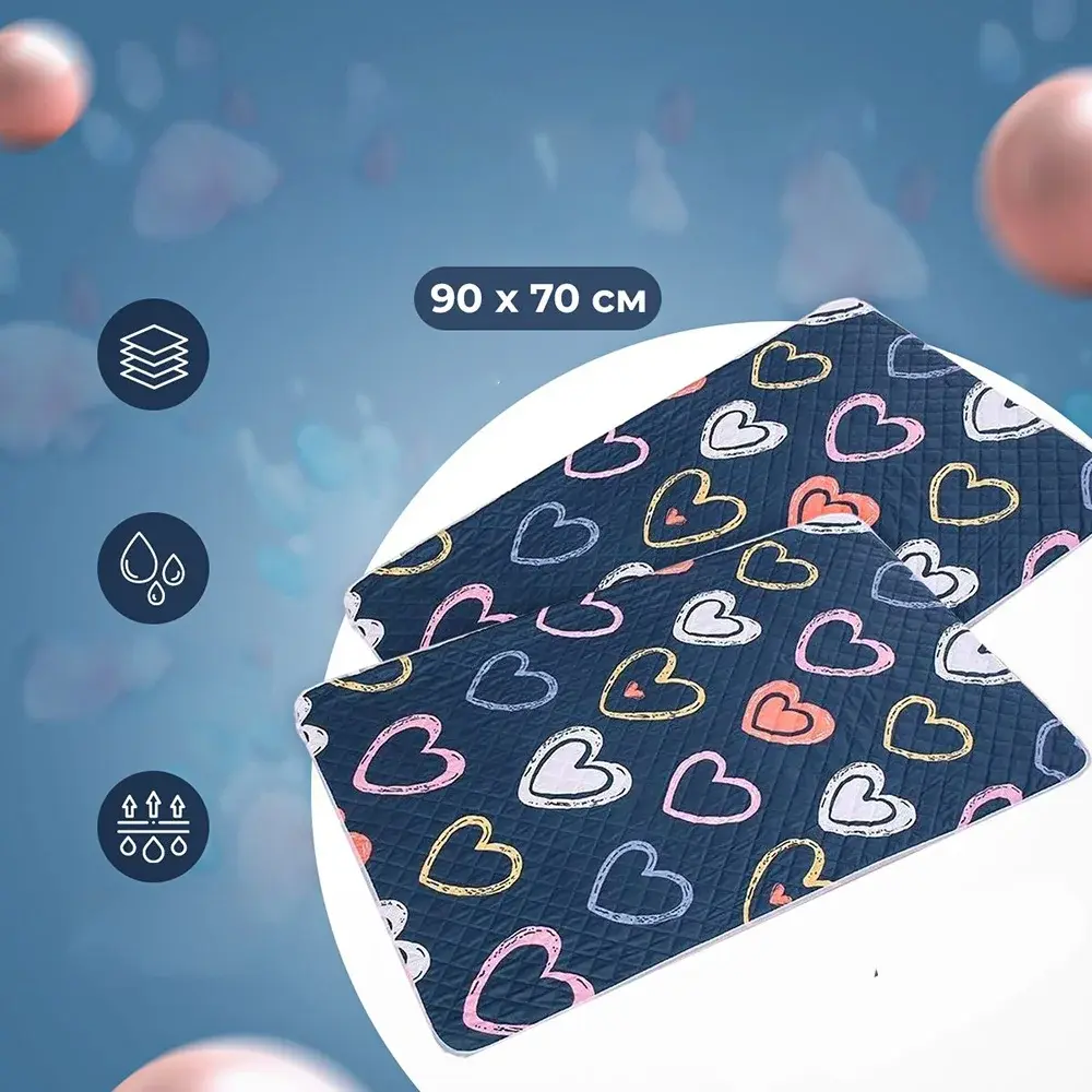 Reusable Dog Urine Pad Thicken 4 Layers Dog Diaper Pad Quick Dry Urine Nappy Pee Mat for Dog Cats Diaper Deodorant Pet Supplies