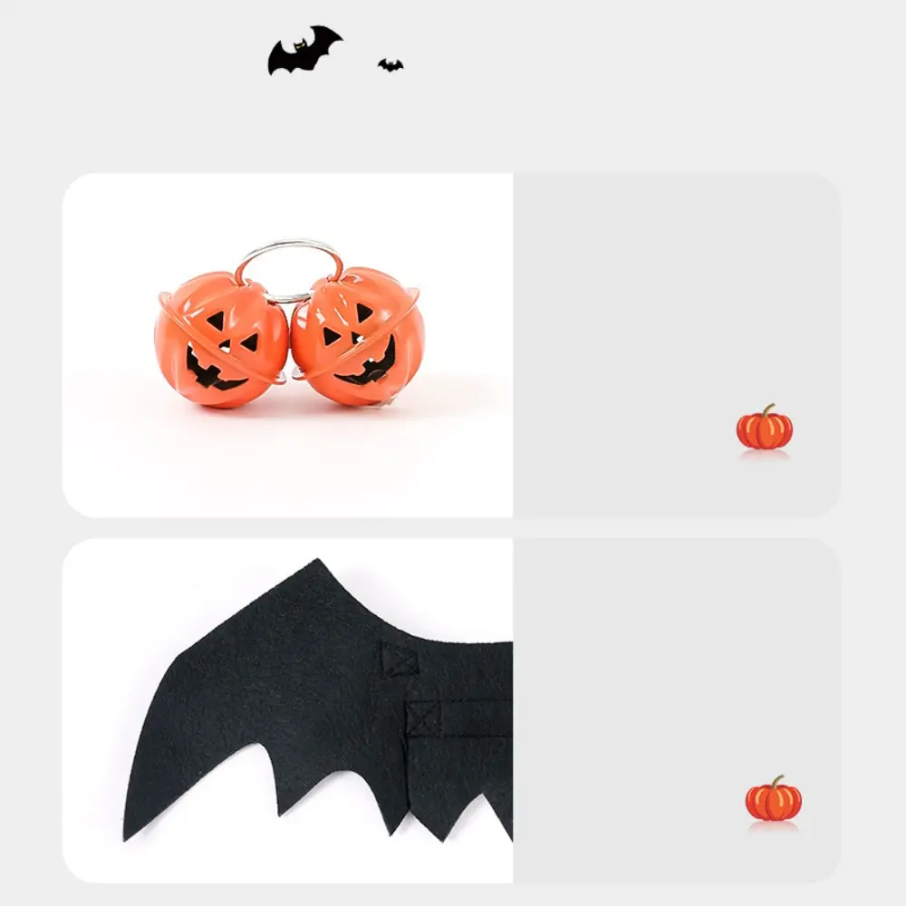 Adjustable Felt Bat Wing Costume - Halloween & Christmas Pet Cosplay with Safety Bells for Dogs & Cats