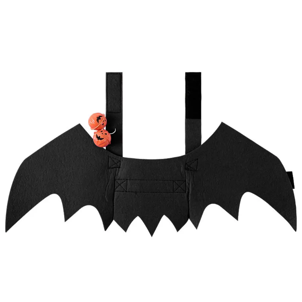 Adjustable Felt Bat Wing Costume - Halloween & Christmas Pet Cosplay with Safety Bells for Dogs & Cats