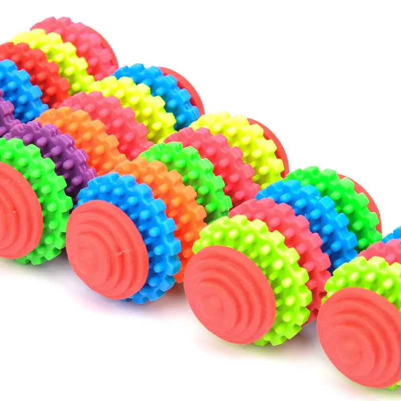 TPR Rubber Dog Chew Toys Dental Teething Healthy Chew Toys Colorful Gear Shape Pet Dog Playing for Small Big Dogs Pet Toy
