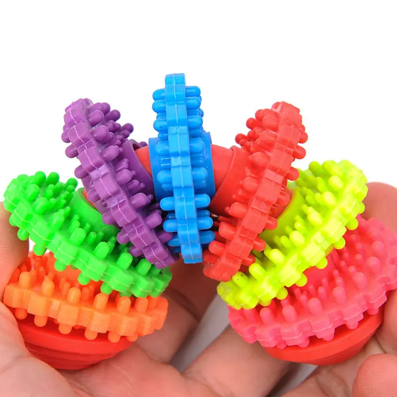 TPR Rubber Dog Chew Toys Dental Teething Healthy Chew Toys Colorful Gear Shape Pet Dog Playing for Small Big Dogs Pet Toy