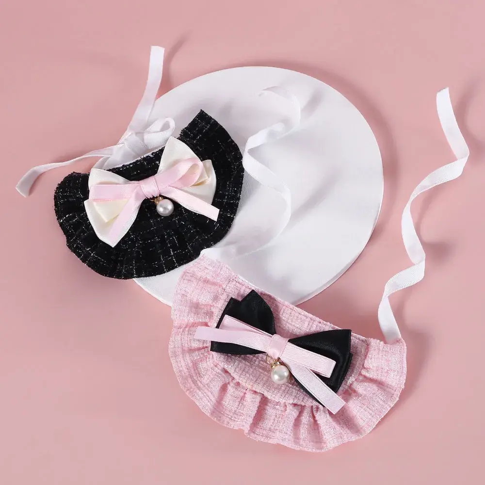 Pet Hat Bow Tie Bibs Set Cute Flower Bow Bibs Beret for Cat Dog Party Photo Props Cat Accessories