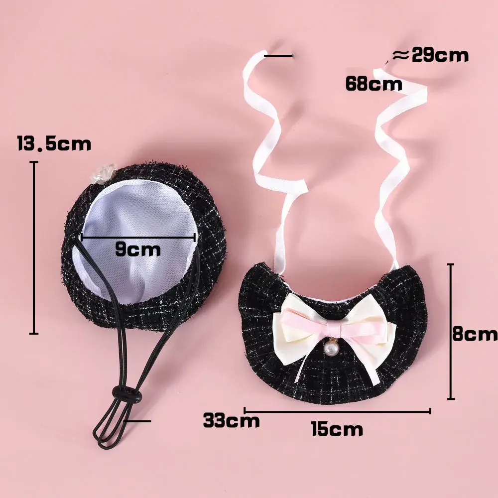 Pet Hat Bow Tie Bibs Set Cute Flower Bow Bibs Beret for Cat Dog Party Photo Props Cat Accessories