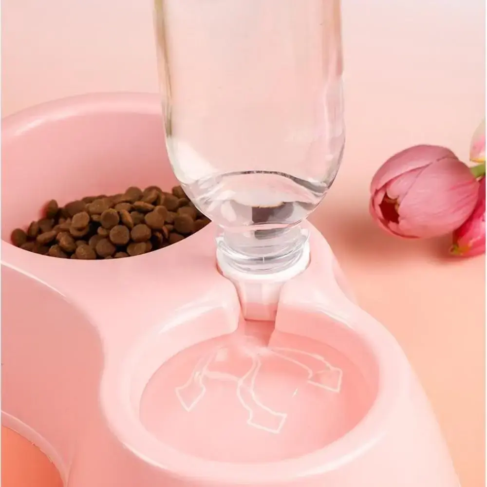 Cat Automatic Feeder Water Dispenser Dog Cat Food Bowl with Drinking Raised Stand Double Dish Bowls for Cats Dogs Pet Bowls
