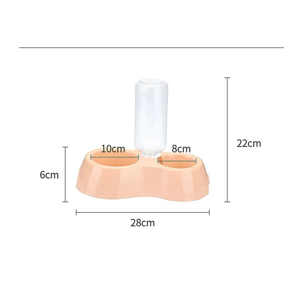 Cat Automatic Feeder Water Dispenser Dog Cat Food Bowl with Drinking Raised Stand Double Dish Bowls for Cats Dogs Pet Bowls
