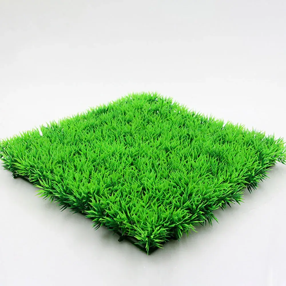 Artificial Aquarium Green Grass Plant Lawn Decoration Croppable Plastic Fake Green Grass Fish Tank DIY Landscape Decoration