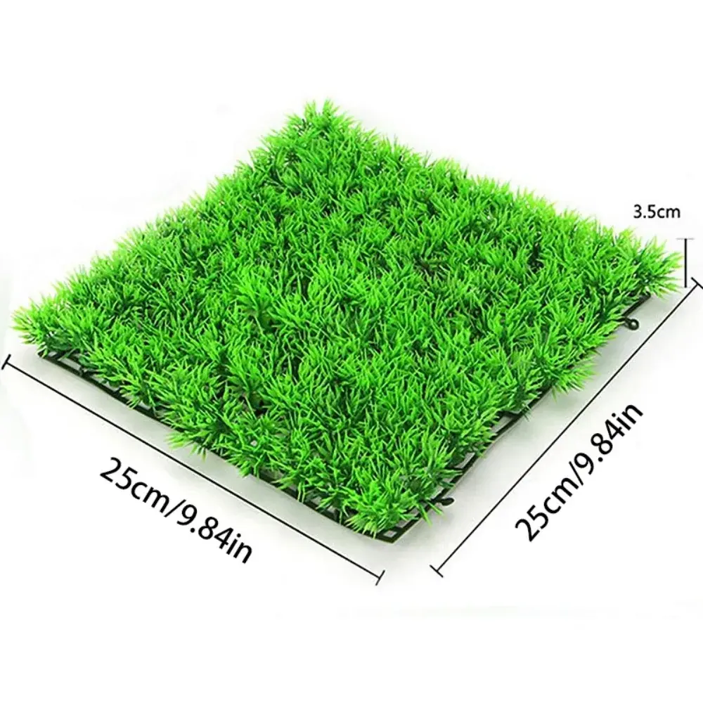 Artificial Aquarium Green Grass Plant Lawn Decoration Croppable Plastic Fake Green Grass Fish Tank DIY Landscape Decoration