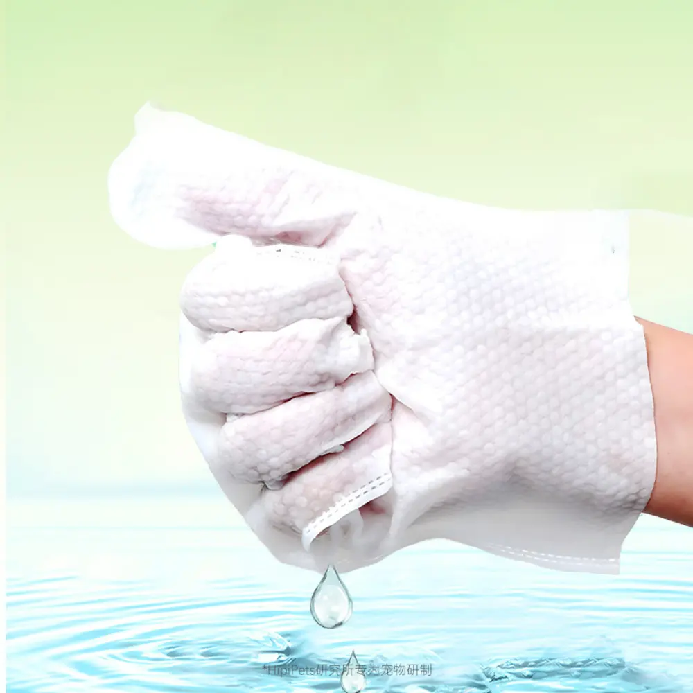 6 Pieces Pet Cleaning Gloves Dog Bathing Deodorizing Dry Cleaning Wipes Disposable Stain Remover Supplies for Cats & Dogs