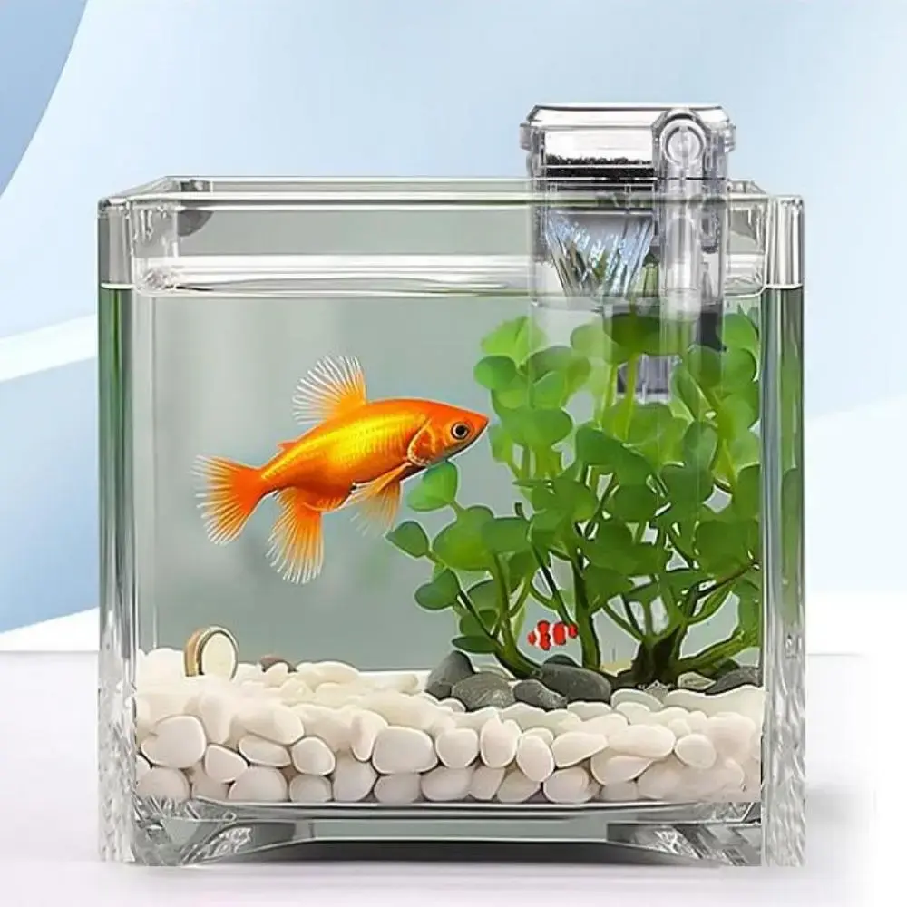 Aquarium Hanging Filter Mini Fish Tank Plug-in Filter Aerator USB Power Interface 2.5W Flow 250H/L Suitable for Small Fish Tank