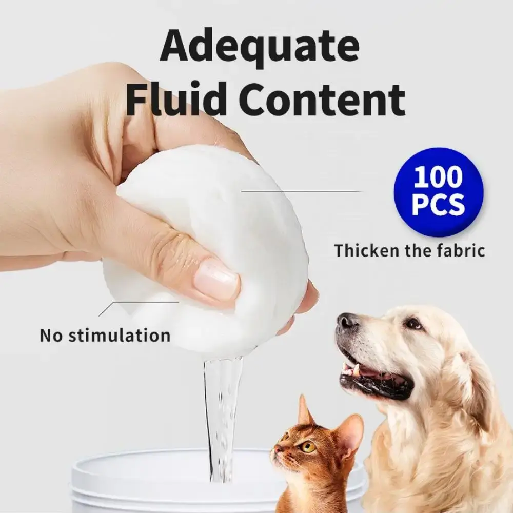 100pcs Pet Eye Wipes for Cats Dogs Tearmark Wet Wipes Cats and Dogs Universal No Irritation Cleaning Wipes Pet Supplies