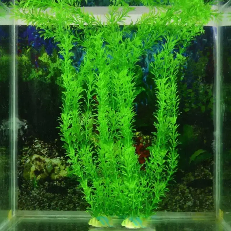Aquarium Plants Decorations Artificial Green Waterweed Aquatic Plants Decor for Fish Tank Aquarium Accessories Decorations