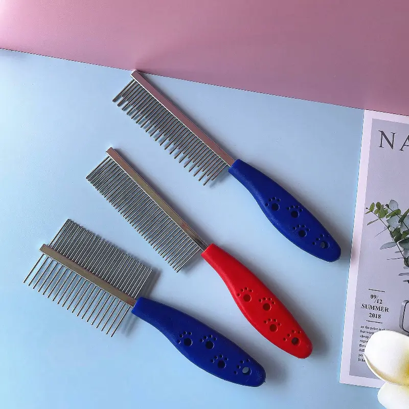 Dog Comb Pet Hair Removal Stainless Steel Shedding Pin Combs For Cat Dog Cleaning Grooming Tool 10*5cm