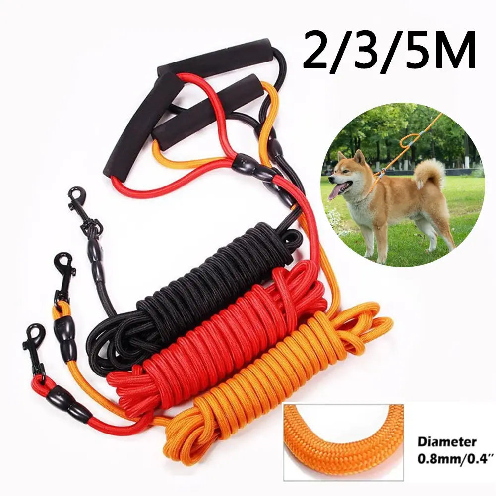 2M/3M/5M Long Rope Training Dog Leash Heavy Duty Nylon Recall Agility Training Dogs Lead Leash for Small Medium Large Dog Leash