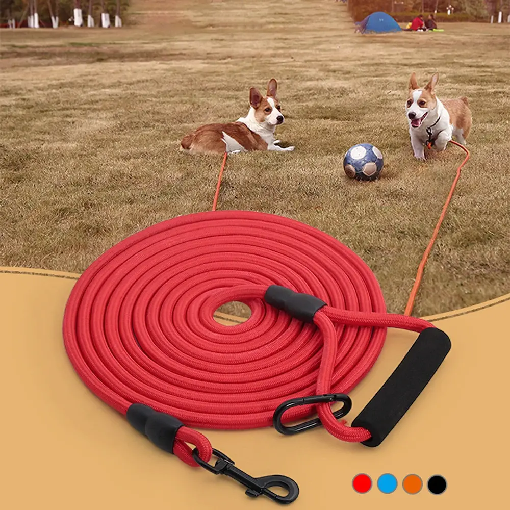 2M/3M/5M Long Rope Training Dog Leash Heavy Duty Nylon Recall Agility Training Dogs Lead Leash for Small Medium Large Dog Leash