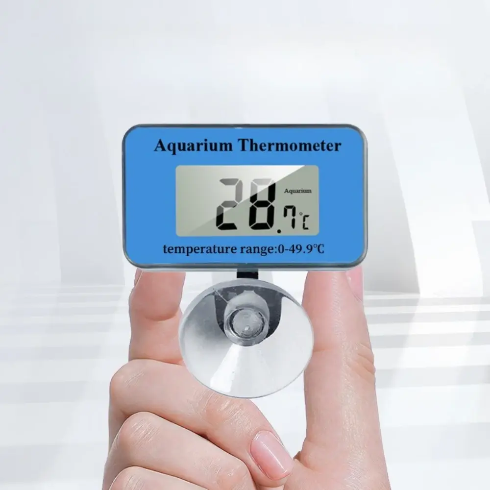 Aquarium LCD Digital Thermometer Diving Fish Tank Thermometer with Suction Cup Waterproof Electronic Water Temperature Tester