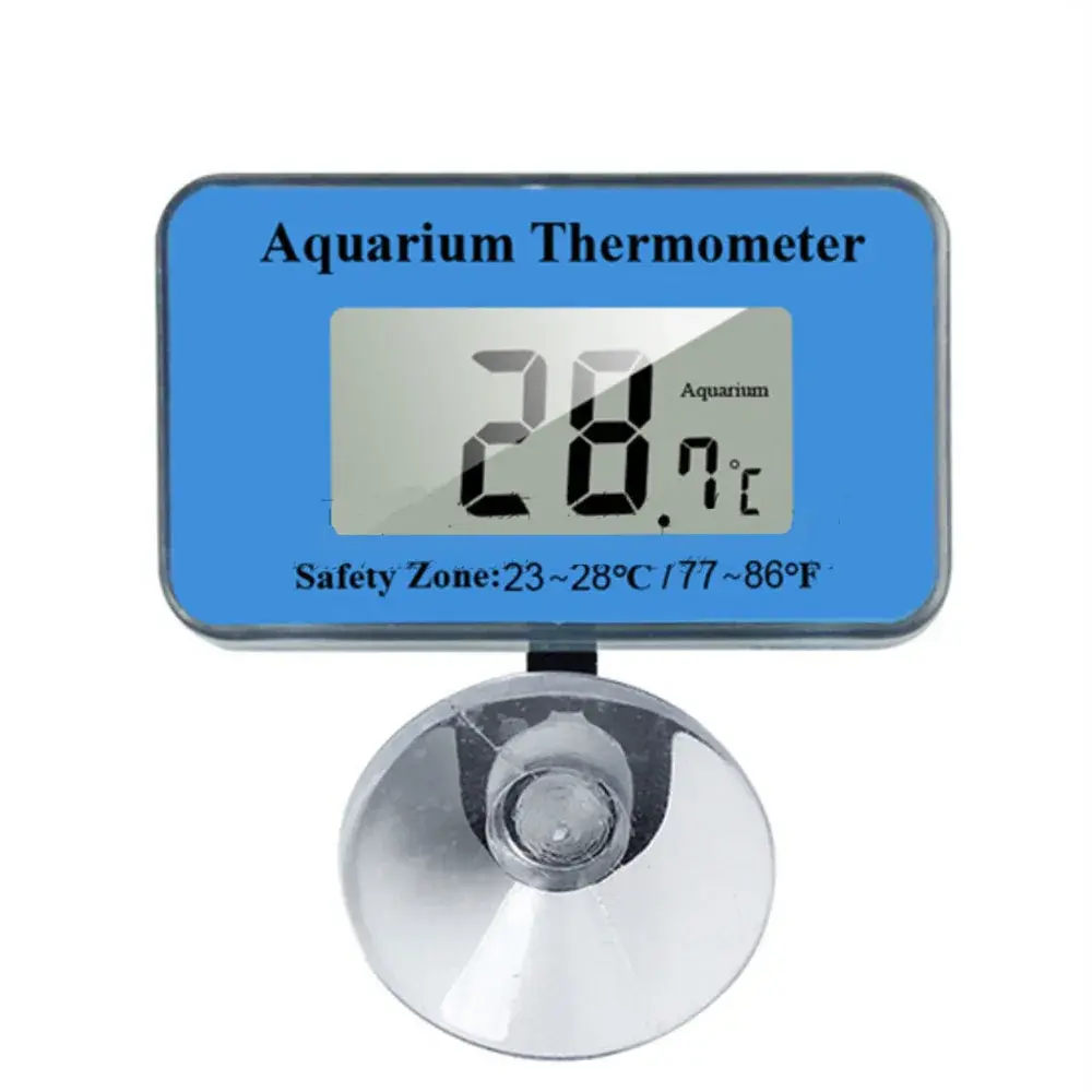 Aquarium LCD Digital Thermometer Diving Fish Tank Thermometer with Suction Cup Waterproof Electronic Water Temperature Tester