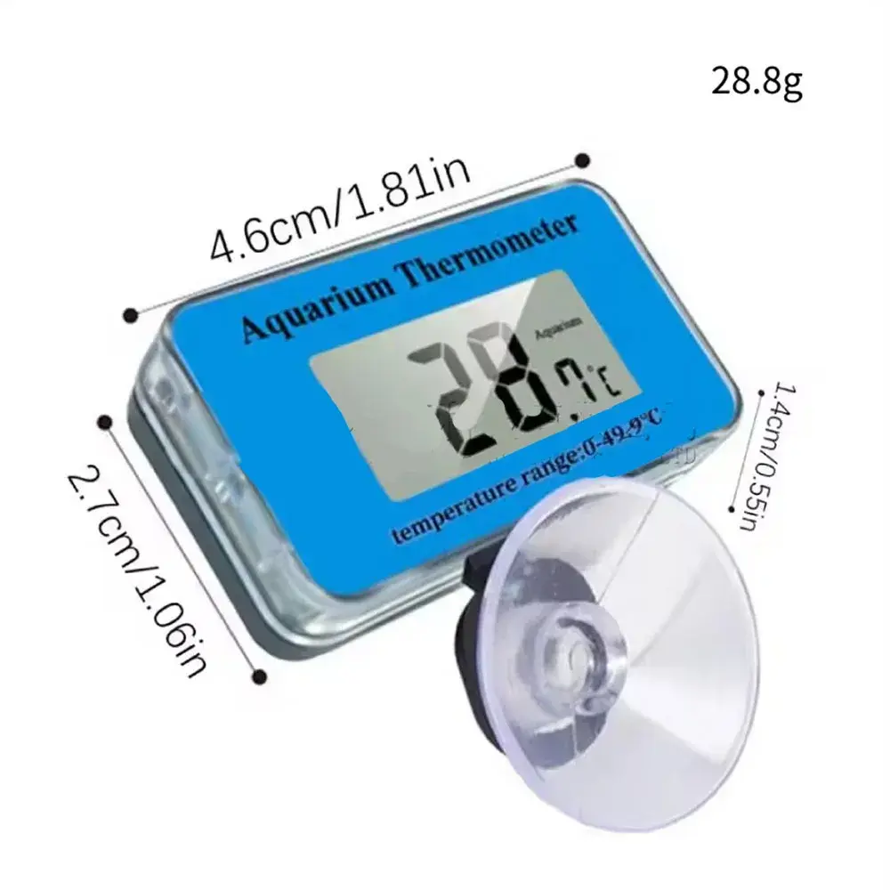 Aquarium LCD Digital Thermometer Diving Fish Tank Thermometer with Suction Cup Waterproof Electronic Water Temperature Tester