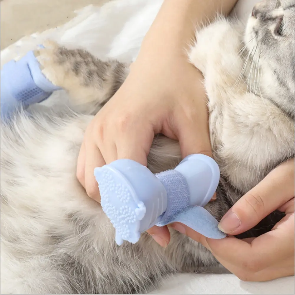 4pcs Dog Rain Boots Waterproof Anti-Slip Outdoor Shoes for Small Medium Dog Puppy Ankle Boots Wear-Resistant Pet Accessories