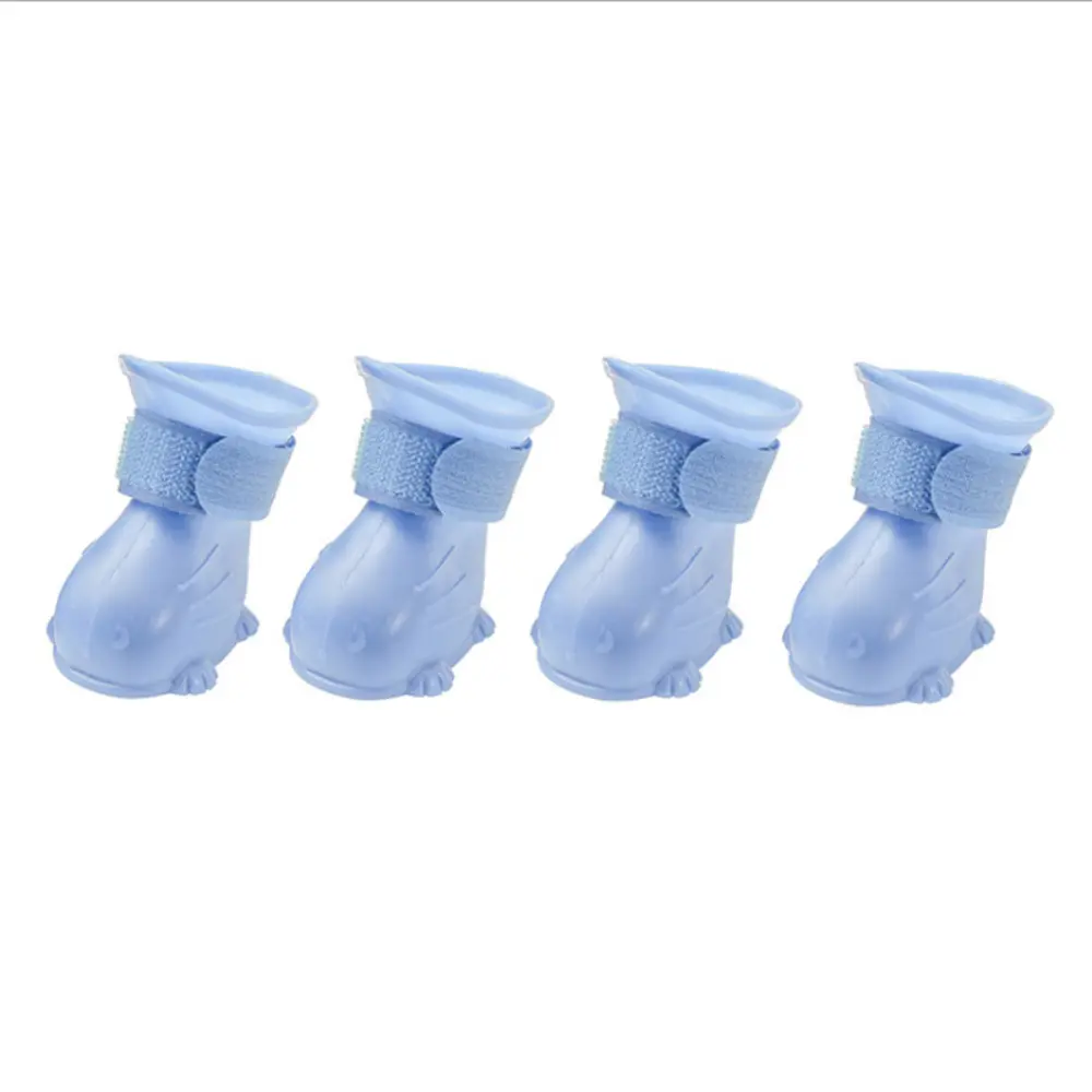 4pcs Dog Rain Boots Waterproof Anti-Slip Outdoor Shoes for Small Medium Dog Puppy Ankle Boots Wear-Resistant Pet Accessories