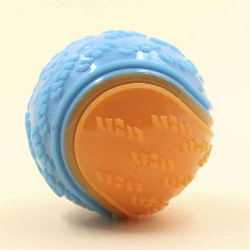 Dog Strong Rubber Squeaky Ball Toys Durable Bouncy Chew Ball Bite Resistant Puppy Training Sound Toy Teeth Cleaning Pet Supplies