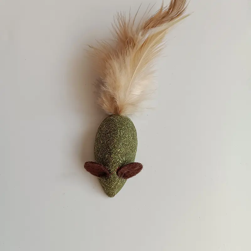 Mouse Mint Ball Feather Catnip Self Cleaning Teeth Grinding Ball Feather Toy Pet Toys Pet Cleaning Tool Cat Supplies