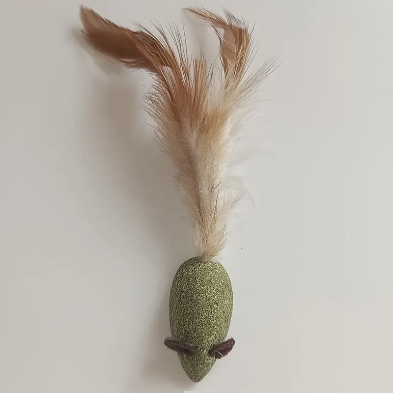 Mouse Mint Ball Feather Catnip Self Cleaning Teeth Grinding Ball Feather Toy Pet Toys Pet Cleaning Tool Cat Supplies