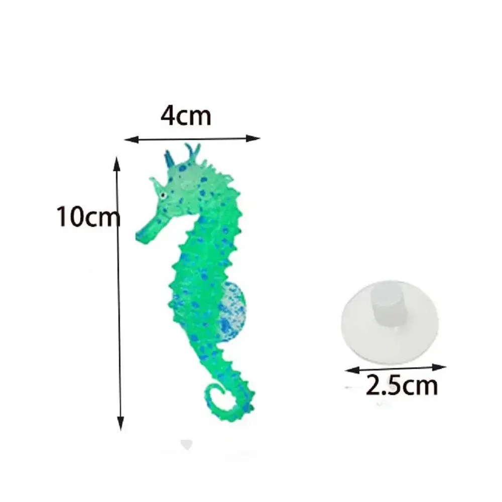 Aquarium Artificial Luminous Seahorse Decoration Fish Tank Fake Silicone Fluorescent Seahorse Landscape Ornaments Aquarium Decor