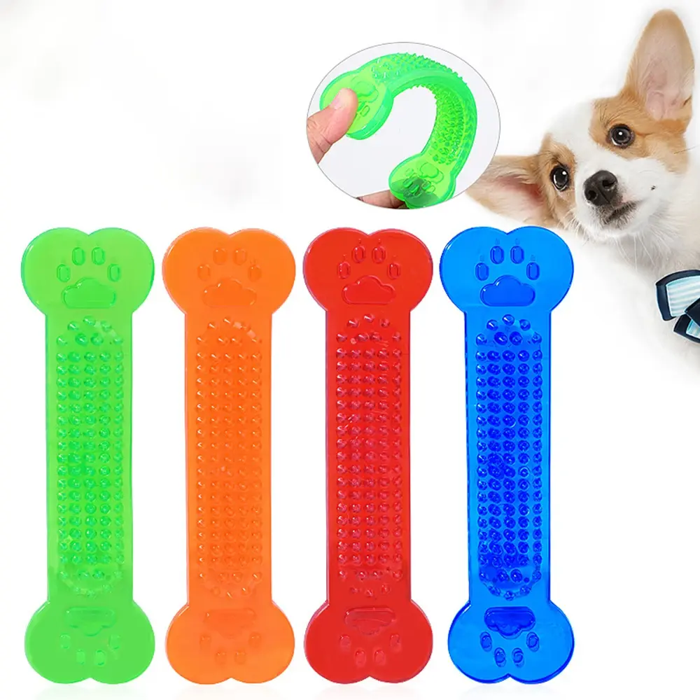 Dog Toys Rubber Bone Shape Teeth Cleaning Molars Chew Toys for Small Medium Dogs Puppy Toothbrush Dental Teeth Toys Pet Supplies