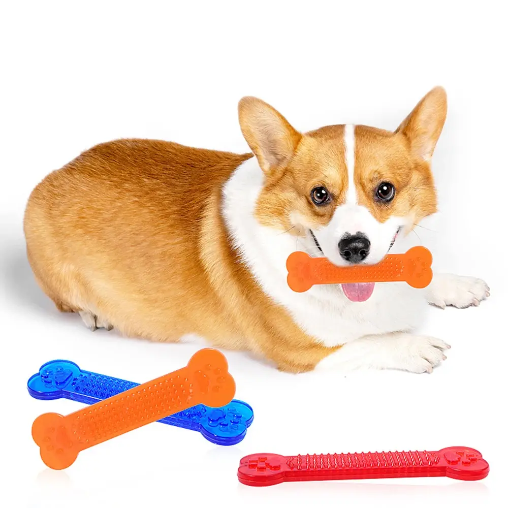 Dog Toys Rubber Bone Shape Teeth Cleaning Molars Chew Toys for Small Medium Dogs Puppy Toothbrush Dental Teeth Toys Pet Supplies