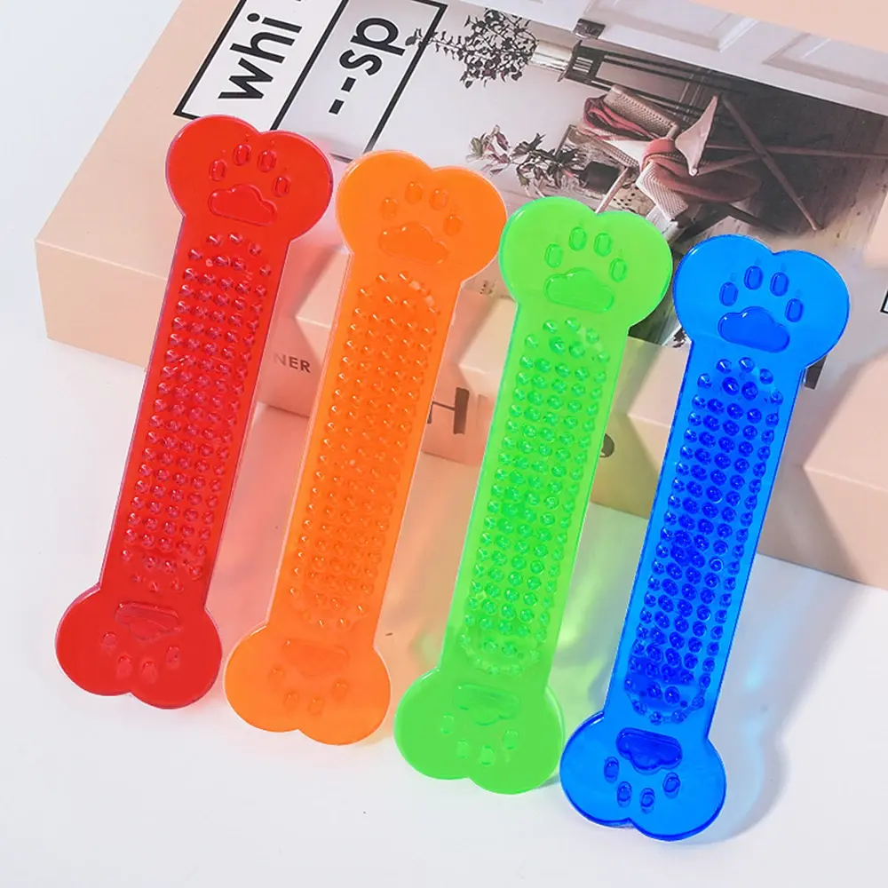 Dog Toys Rubber Bone Shape Teeth Cleaning Molars Chew Toys for Small Medium Dogs Puppy Toothbrush Dental Teeth Toys Pet Supplies