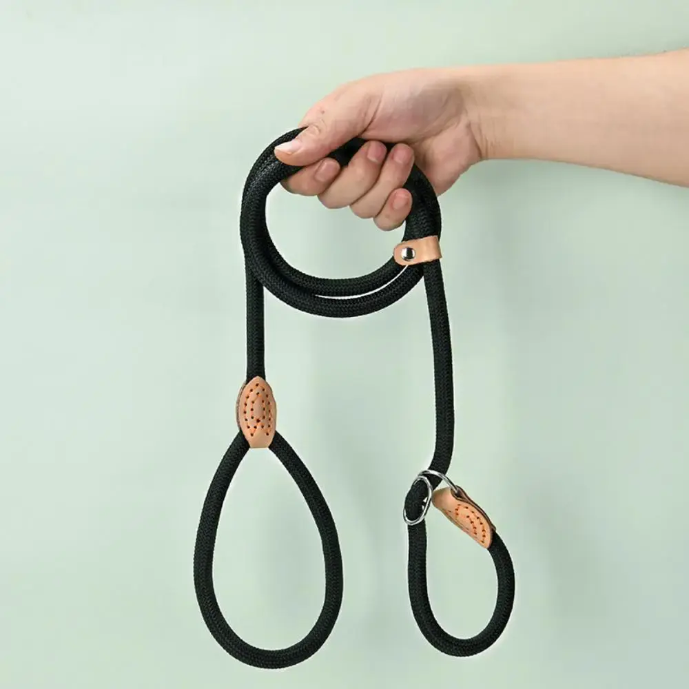 Anti-Pull Dog Leash Sliding Adjustable Training Leash for Small Medium Large Dogs Behavior Correction Nylon P-shape Chain Leash