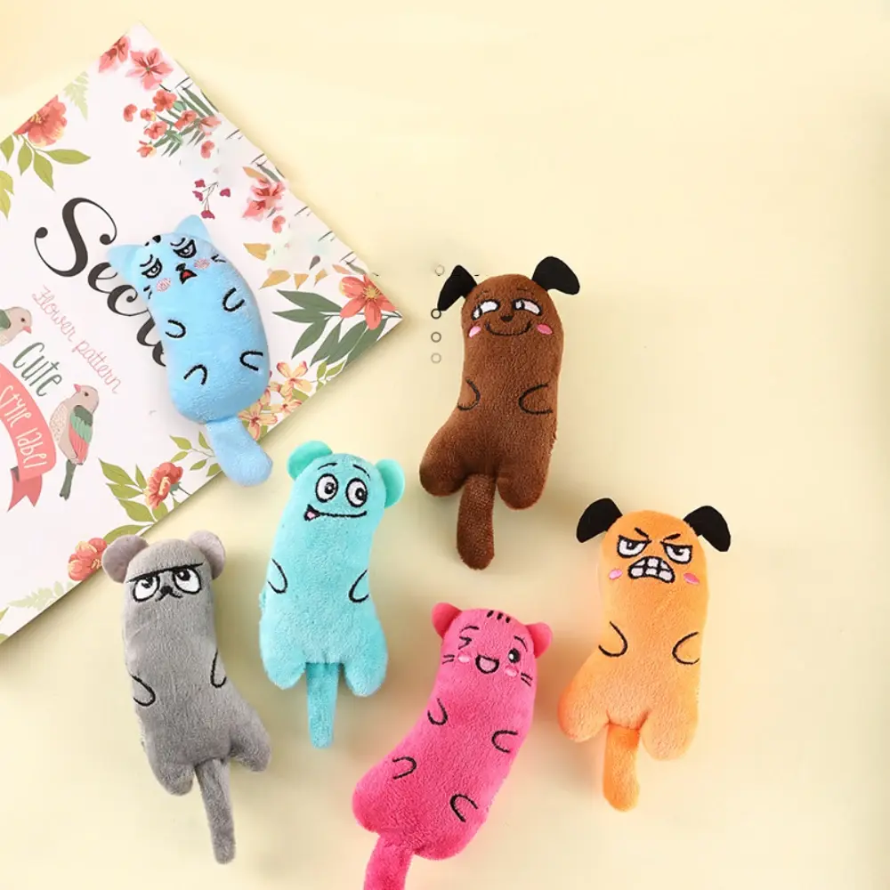 Cute Cat Toys Funny Interactive Plush Cat Toy Mini Teeth Grinding Catnip Chewing Squeaky Toy for cats Pet Supplies