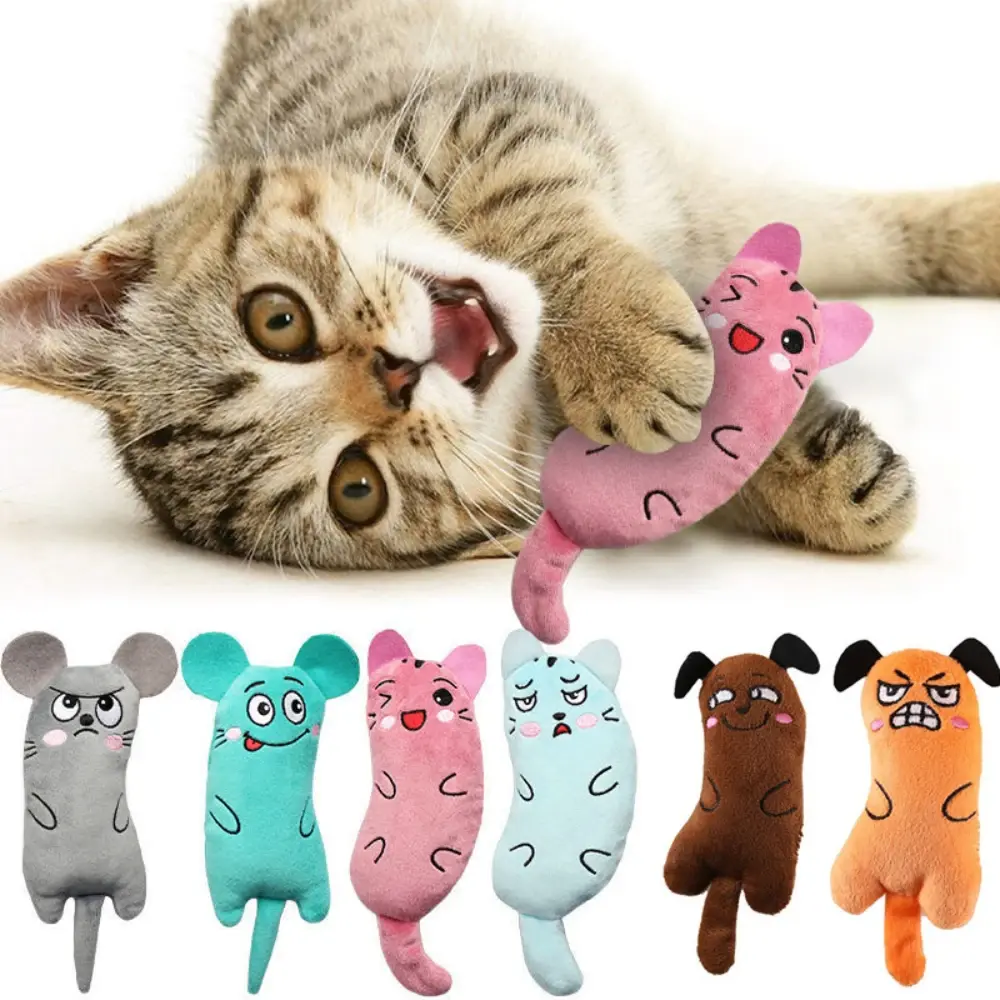 Cute Cat Toys Funny Interactive Plush Cat Toy Mini Teeth Grinding Catnip Chewing Squeaky Toy for cats Pet Supplies