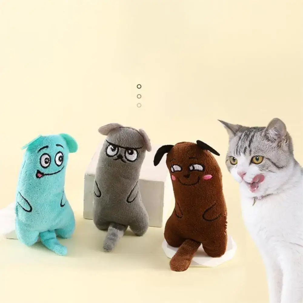 Cute Cat Toys Funny Interactive Plush Cat Toy Mini Teeth Grinding Catnip Chewing Squeaky Toy for cats Pet Supplies