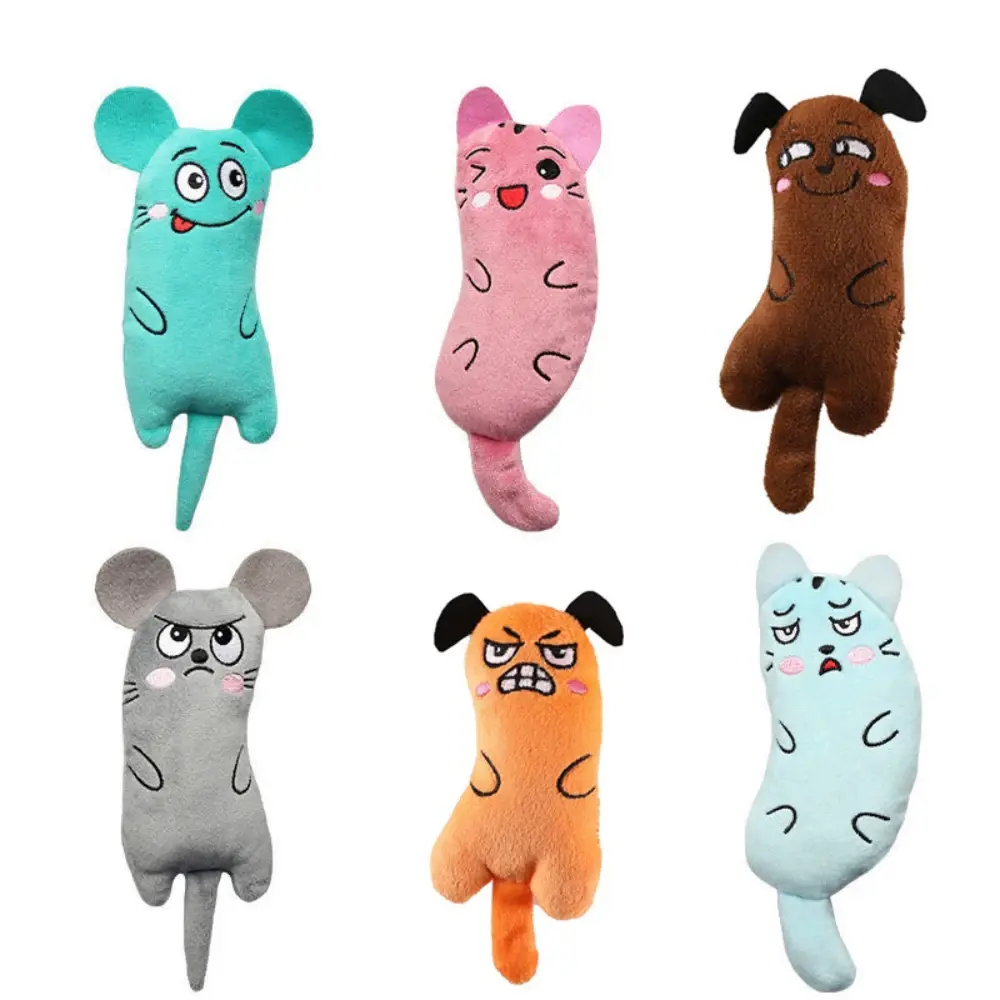 Cute Cat Toys Funny Interactive Plush Cat Toy Mini Teeth Grinding Catnip Chewing Squeaky Toy for cats Pet Supplies