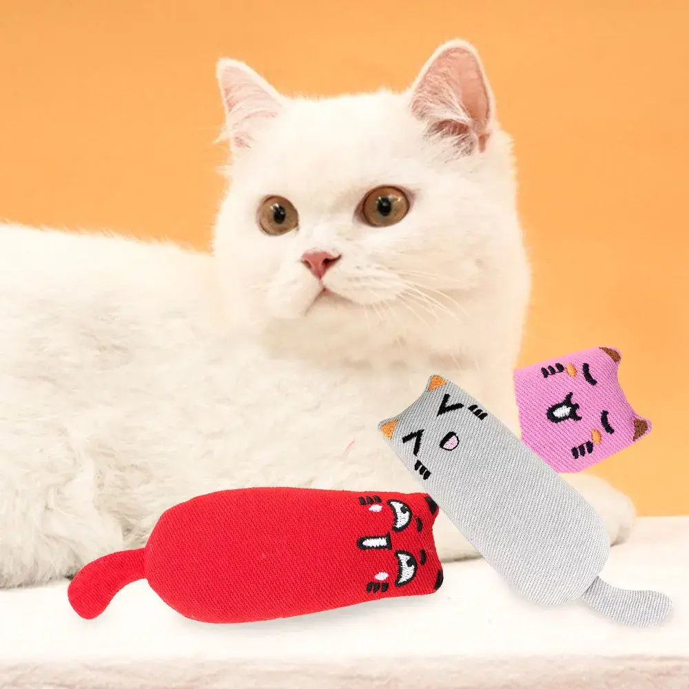 Cat Plush Toy Rustle Sound Catnip Toy for Cat Cute Funny Interactive Plush Catnip Cat Toy Kitten Grinding Teeth Pet Supplies