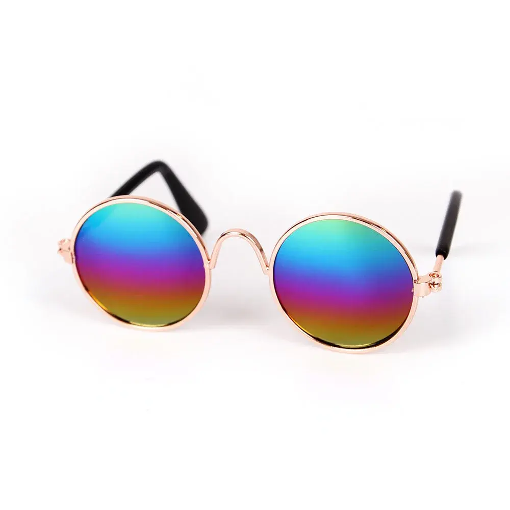 Round Cat Sunglasses Reflection Eyewear Funny Pet Glasses for Small Dogs Cats Puppy Kitten Photos Props Cat Accessories