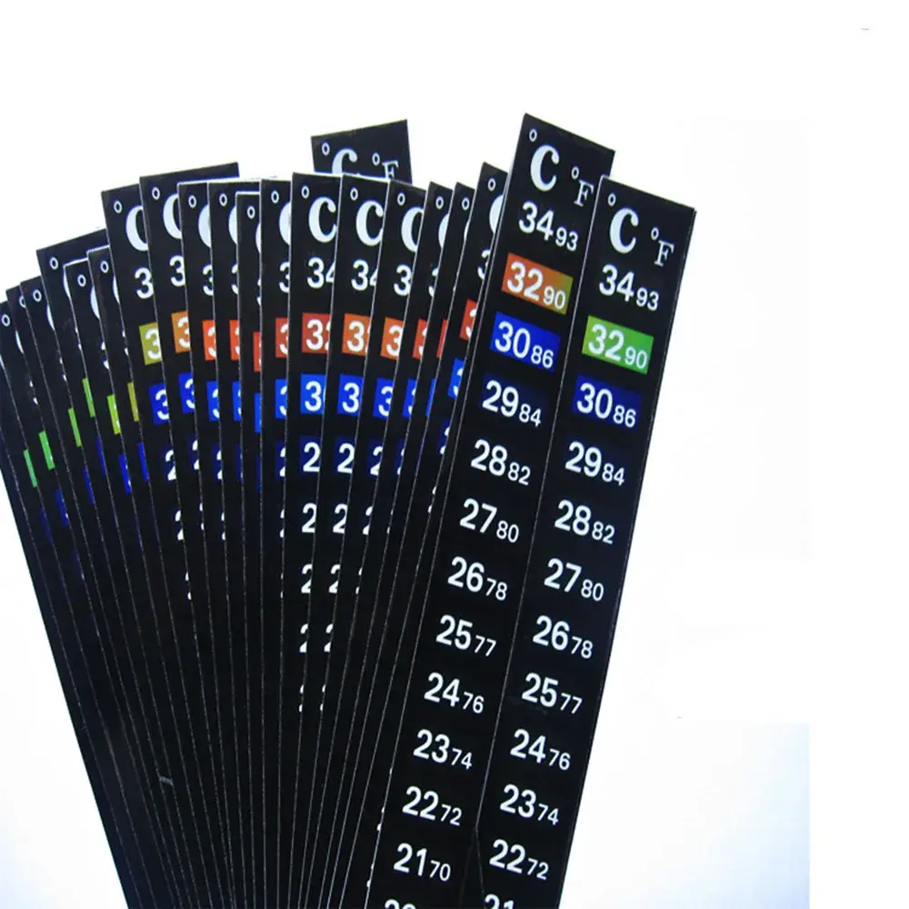 Aquarium Thermometer Strip Stick-on Fish Tank Discolor Thermometer Sticker Adhesive Sticky Dual Scale Temperature Sticker