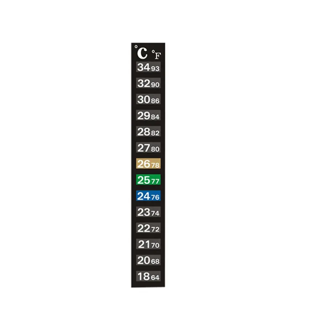 Aquarium Thermometer Strip Stick-on Fish Tank Discolor Thermometer Sticker Adhesive Sticky Dual Scale Temperature Sticker