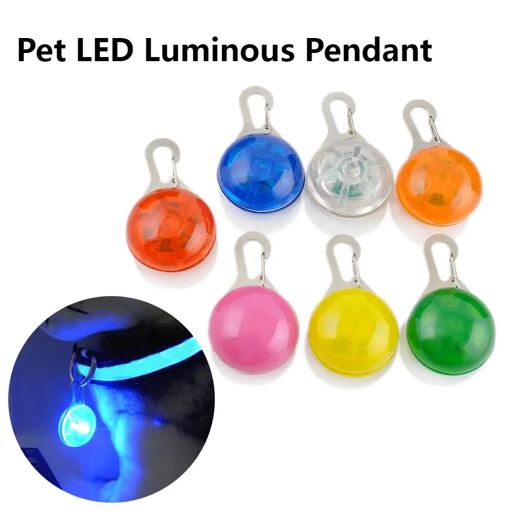 Luminous Dog Collar Led Glowing Pendant Pet Dog Cat Night Out Safety Prevent Getting Lost Glowing Tags Pendant Pet Accessories