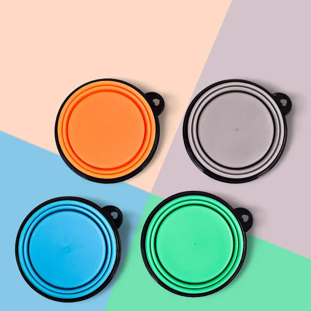 Pet Folding Silicone Bowl Collapsible Dog Cat Food Water Bowl Outdoor Portable Travel Bowl Puppy Food Container Feeder
