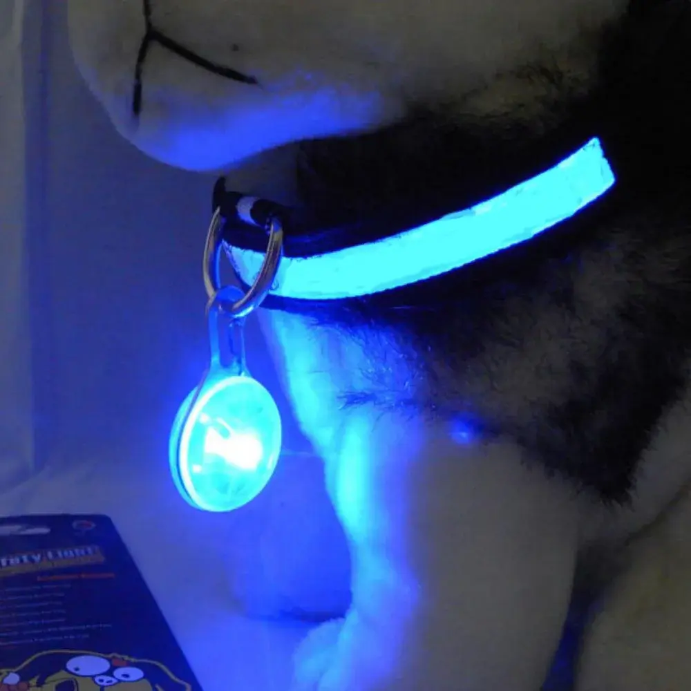 Luminous Dog Collar Led Glowing Pendant Pet Dog Cat Night Out Safety Prevent Getting Lost Glowing Tags Pendant Pet Accessories