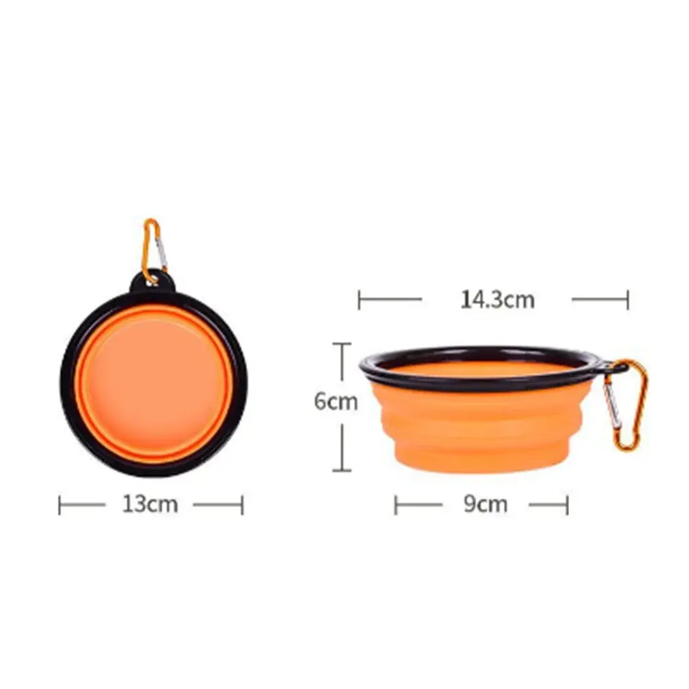 Pet Folding Silicone Bowl Collapsible Dog Cat Food Water Bowl Outdoor Portable Travel Bowl Puppy Food Container Feeder