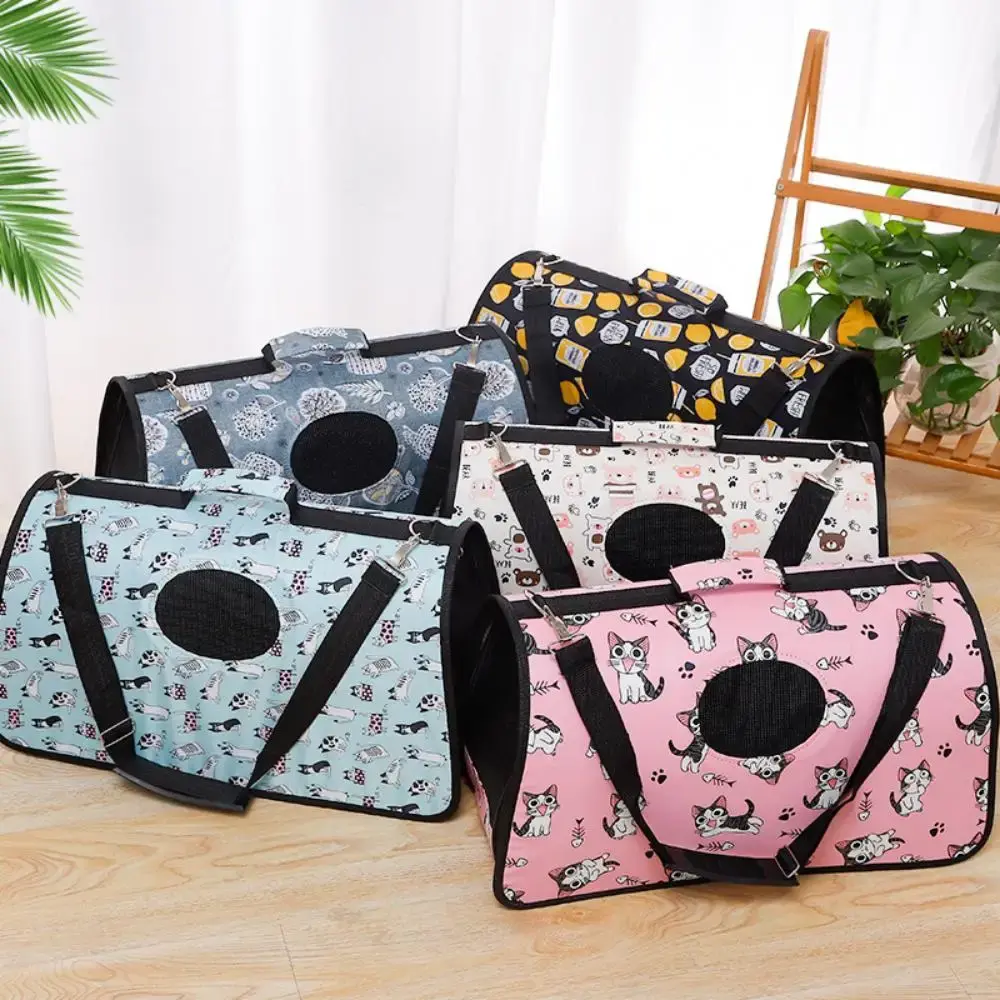 Cat Carrier Bag Portable Mesh Breathable Cat Dog Handbag Pet Outdoor Travel Shoulder Bag Puppy Kitten Transportation Bags