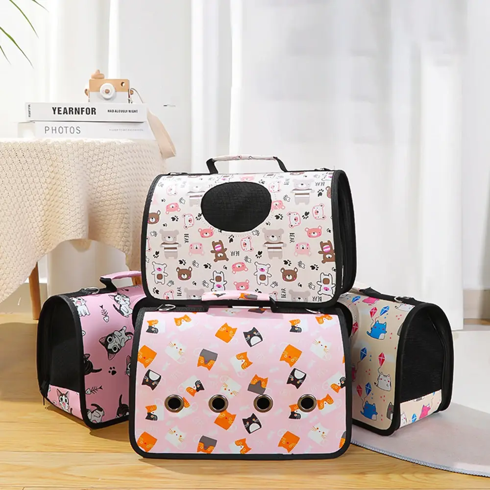 Cat Carrier Bag Portable Mesh Breathable Cat Dog Handbag Pet Outdoor Travel Shoulder Bag Puppy Kitten Transportation Bags