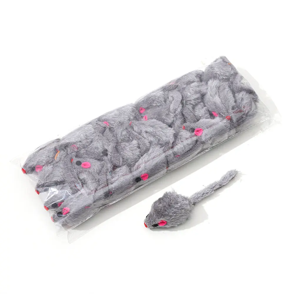 24pcs Simulation Plush Mouse Toys Cat Mouse Toys for Cat Kitten Interactive Game Playing Toy Pet Supplies Random Color